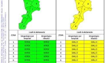 Criticità idrogeologica-idraulica e temporali in Calabria 08-01-2023