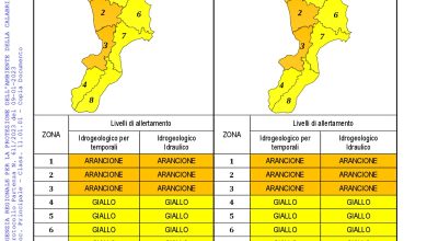 Criticità idrogeologica-idraulica e temporali in Calabria 09-01-2023