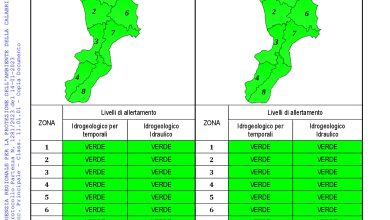 Criticità idrogeologica-idraulica e temporali in Calabria 14-01-2023