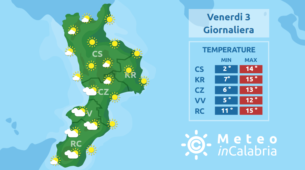 Nessuna variazione di rilievo per i prossimi giorni