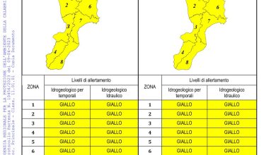 Criticità idrogeologica-idraulica e temporali in Calabria 09-04-2023