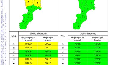 Criticità idrogeologica-idraulica e temporali in Calabria 20-04-2023