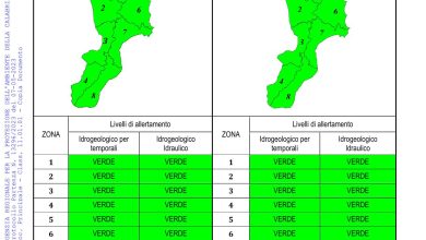 Criticità idrogeologica-idraulica e temporali in Calabria 07-05-2023