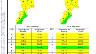 Criticità idrogeologica-idraulica e temporali in Calabria 10-06-2023