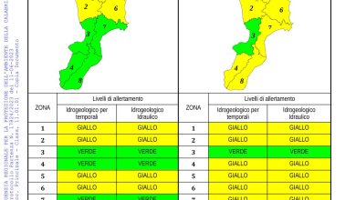 Criticità idrogeologica-idraulica e temporali in Calabria 11-06-2023