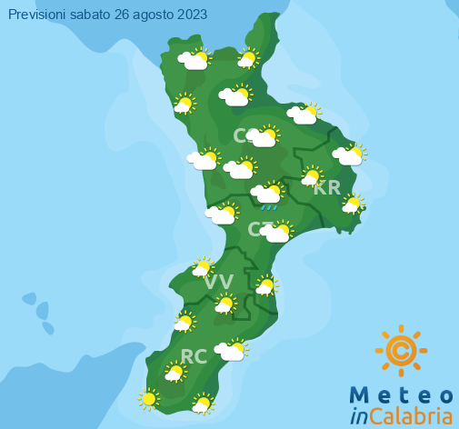 Previsioni Meteo Calabria 26-08-2023