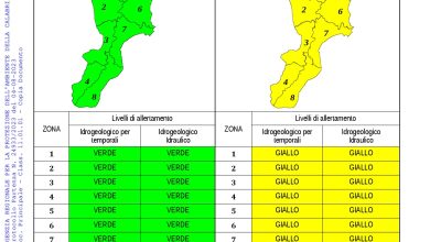 Criticità idrogeologica-idraulica e temporali in Calabria 04-08-2023