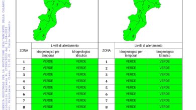 Criticità idrogeologica-idraulica e temporali in Calabria 31-08-2023