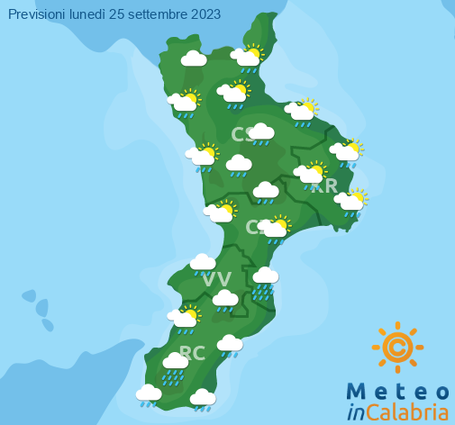 Previsioni Meteo Calabria 25-09-2023