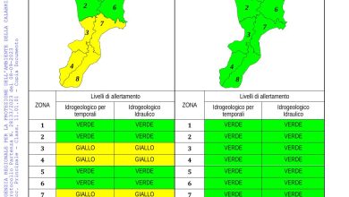 Criticità idrogeologica-idraulica e temporali in Calabria 08-09-2023