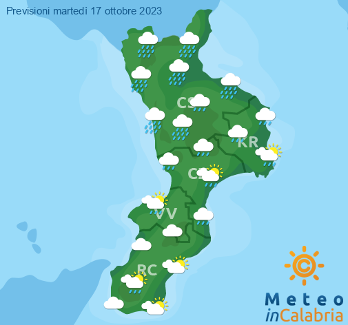 Previsioni Meteo Calabria 17-10-2023