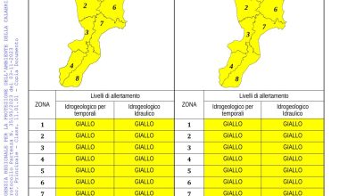 Criticità idrogeologica-idraulica e temporali in Calabria 03-11-2023