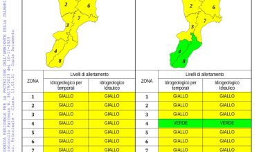 Criticità idrogeologica-idraulica e temporali in Calabria 10-11-2023